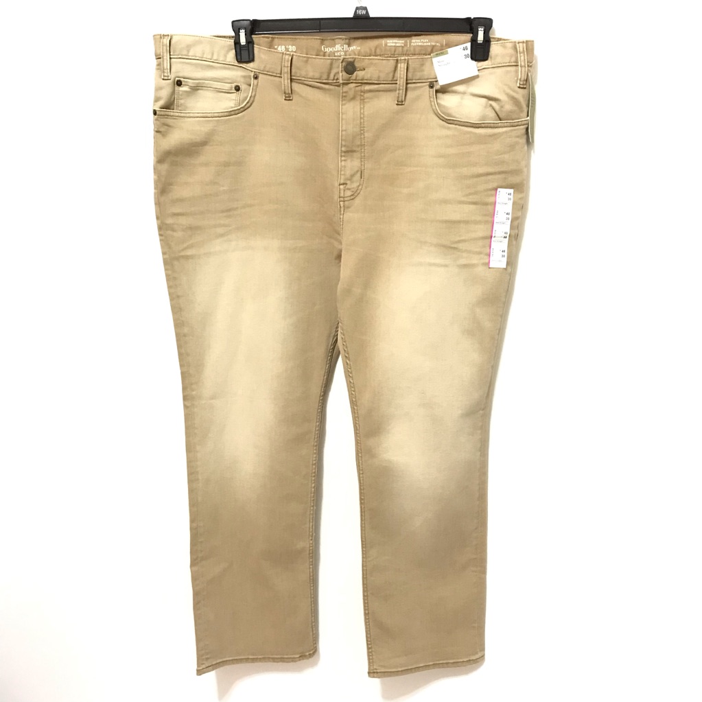 Mens Big Tall Jeans 46 30 Khaki New Slim Straight